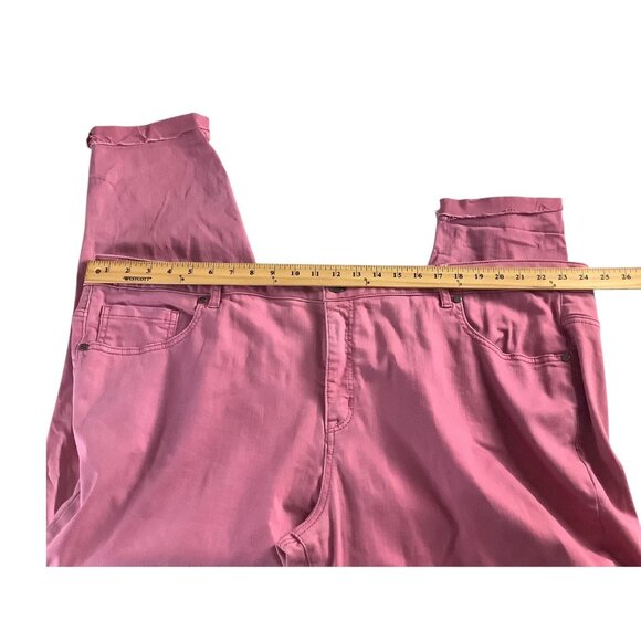 Lane Bryant Womens Super Stretch Ankle Skinny Jeans Size 26 Pink Rolled Hem - Picture 8 of 16